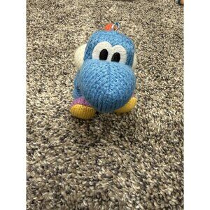 Nintendo amiibo Yoshi Wool World Amigurumi Knitted Toy Yoshi Blue Very Good